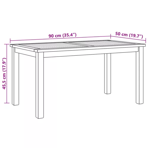  Dohányzóasztal Barna 90 x 50 x 45.5 cm Tömör tíkfa