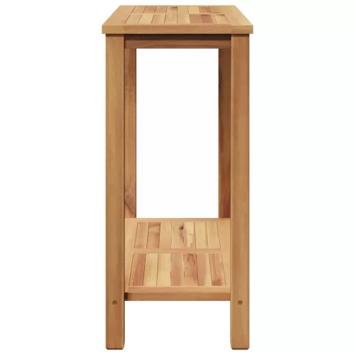  Konzolasztal tárolóval polcokkal Barna 85 x 35 x 75 cm Tömör tíkfa