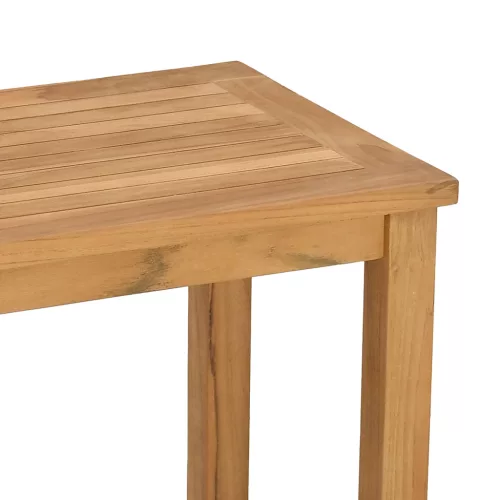  Konzolasztal tárolóval polcokkal Barna 85 x 35 x 75 cm Tömör tíkfa