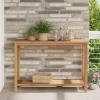  Konzolasztal tárolóval polcokkal Barna 110 x 40 x 45 cm Tömör tíkfa
