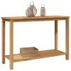  Konzolasztal tárolóval polcokkal Barna 110 x 40 x 45 cm Tömör tíkfa