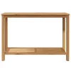  Konzolasztal tárolóval polcokkal Barna 110 x 40 x 45 cm Tömör tíkfa