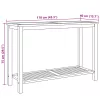  Konzolasztal tárolóval polcokkal Barna 110 x 40 x 45 cm Tömör tíkfa
