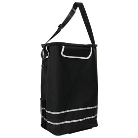    Bevásárlókocsi Kerekekkel és Állítható Fogantyúval Fekete 40 L