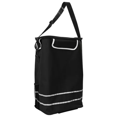  Bevásárlókocsi Kerekekkel és Állítható Fogantyúval Fekete 40 L