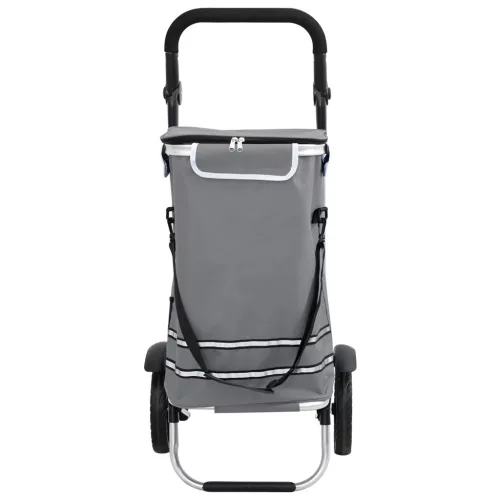  Bevásárlókocsi Kerekekkel és Állítható Fogantyúval Szürke 40 L
