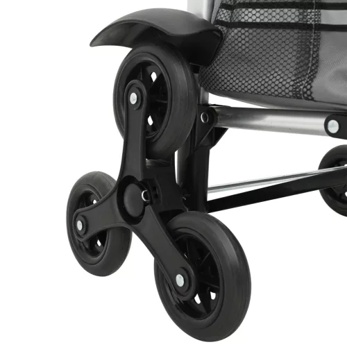  Bevásárlókocsi Kerekekkel és Állítható Fogantyúval Szürke 40 L