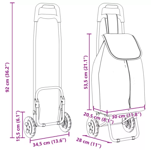  Bevásárlókocsi Kerekekkel Piros 35 L