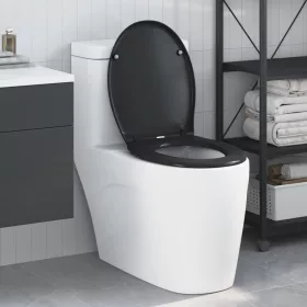  Gyorskioldó WC Ülőke Puha Záró Duroplast Fekete