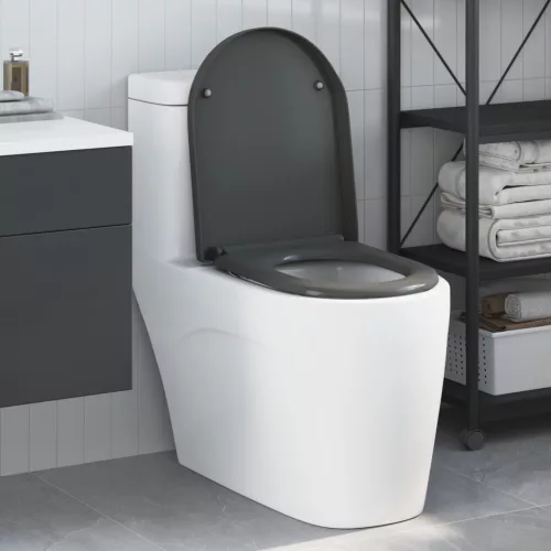  Gyorskioldó WC-ülőkés Lágy Zárás Duroplast Antracit
