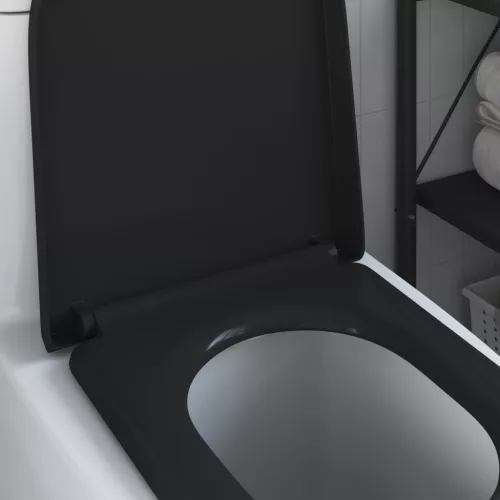  Gyorskioldó WC Ülőke Lassan Záródó Duroplast Fekete