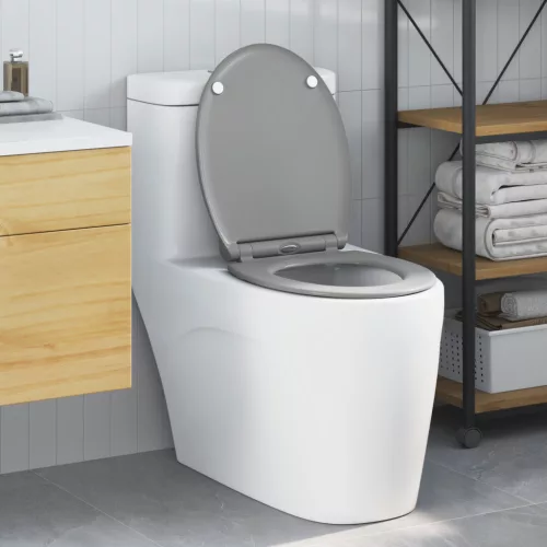  Gyorskioldós WC-ülés Lassan Záródó Duroplast Szürke