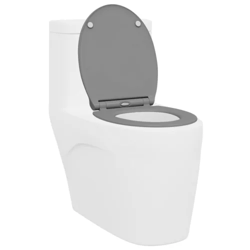  Gyorskioldós WC-ülés Lassan Záródó Duroplast Szürke