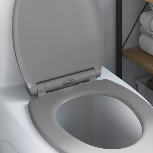  Gyorskioldós WC-ülés Lassan Záródó Duroplast Szürke