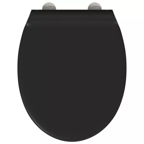  Gyorsan Oldható WC Ülőke Puha Zárral Duroplast Fekete