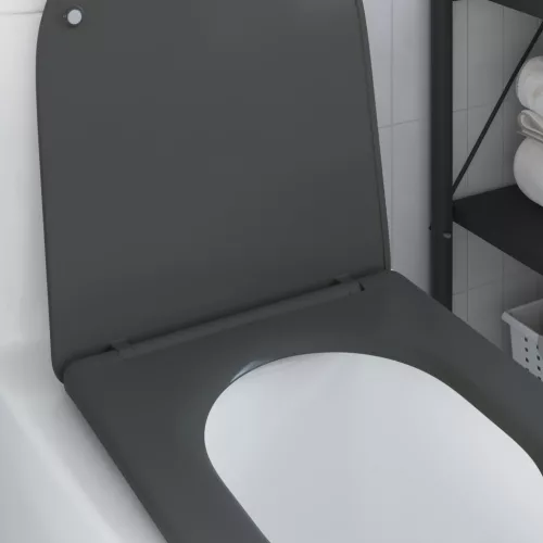  Gyorskioldós WC-ülőke Puha Zárással Duroplast Antracit