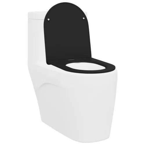  Gyorsan Rögzíthető WC Ülőke Puha Zárással - Duroplast, Fekete