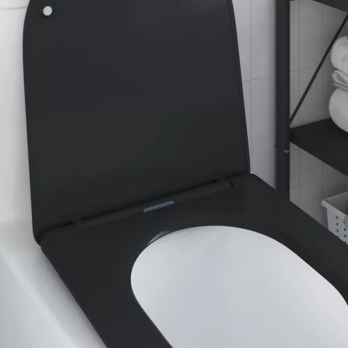  Gyorsan Rögzíthető WC Ülőke Puha Zárással - Duroplast, Fekete