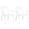  Kerti Székek 2 db Fehér Öntött Alumínium