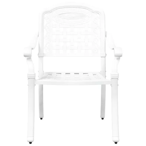  Kerti Székek 2 db Fehér Öntött Alumínium