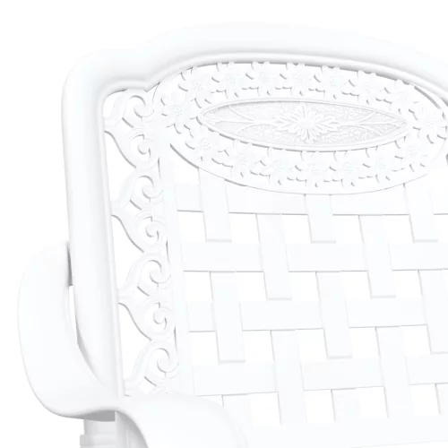  Kerti Székek 2 db Fehér Öntött Alumínium