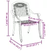  Kerti Székek 2 db Fehér Öntött Alumínium
