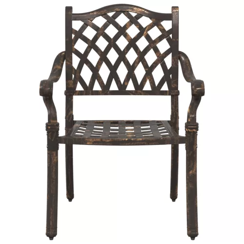  Kerti székek 2 db Bronz Öntött Alumínium