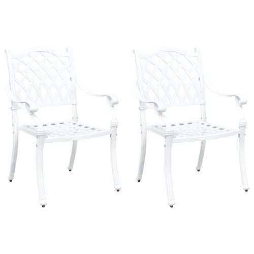  Kerti Szék 2 pcs Fehér 56 x 55 x 92.5cm Alumínium