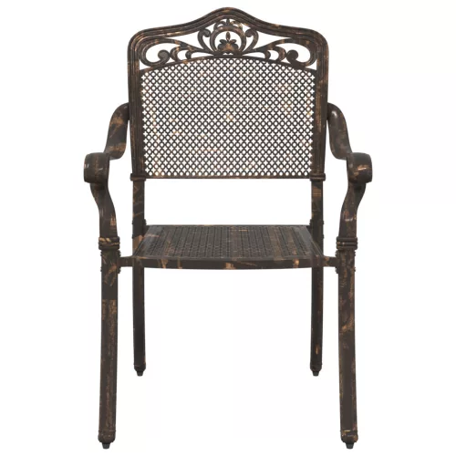  Kerti Székek 2 db Bronz Öntött Alumínium