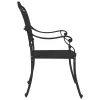  Kerti székek 2 db Fekete Öntött Alumínium