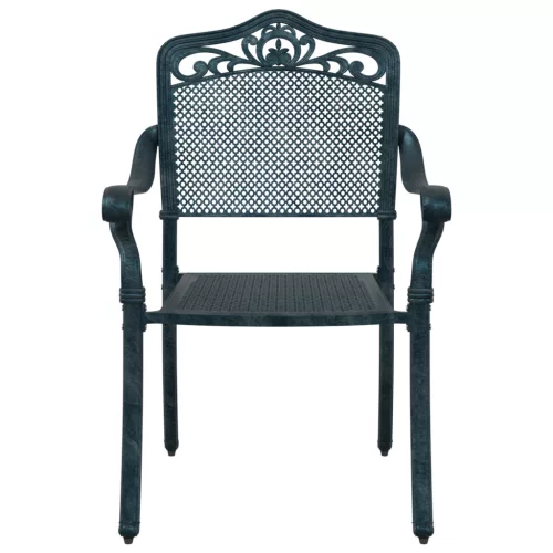  Kerti székek 2 db Zöld Öntött Alumínium