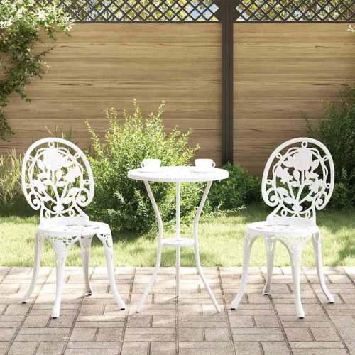  Kert Bistro Készlet 3 pcs Fehér Alumínium