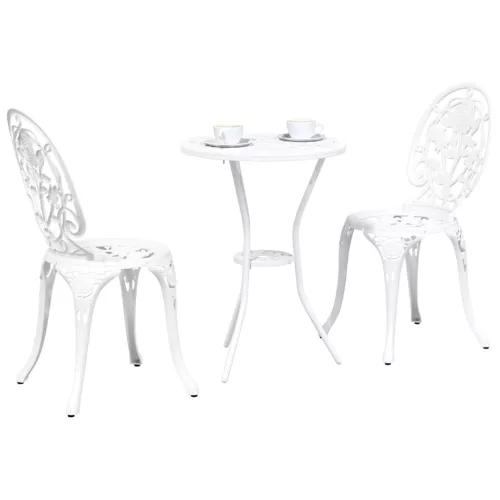  Kert Bistro Készlet 3 pcs Fehér Alumínium