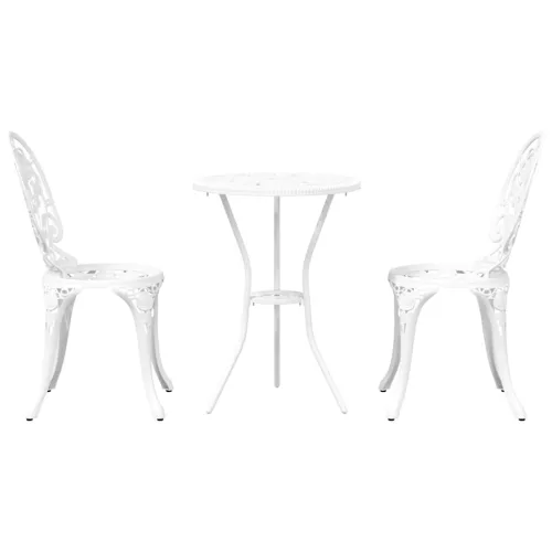  Kert Bistro Készlet 3 pcs Fehér Alumínium