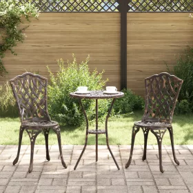  3 Darabos Kerti Bistro Szett - Bronz Öntött Alumínium
