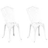  Kerti Székek 2 db Fehér Öntött Alumínium