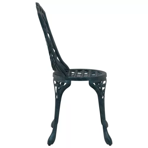  Kerti székek 2 db Zöld Öntött Alumínium