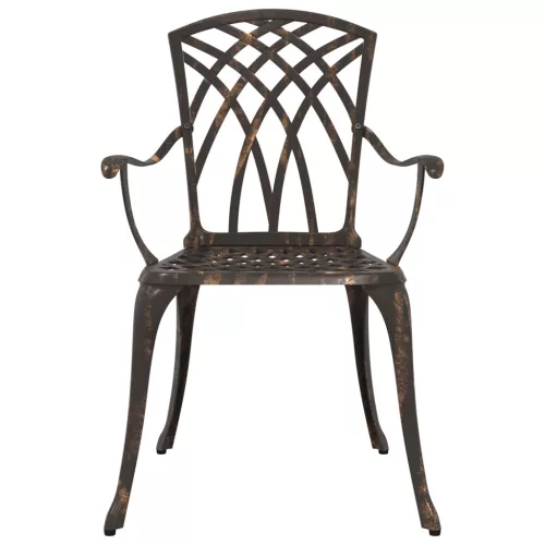  Kerti székek 2 db Bronz öntött alumínium