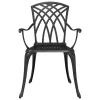  Kerti székek 2 db Fekete Öntött Alumínium