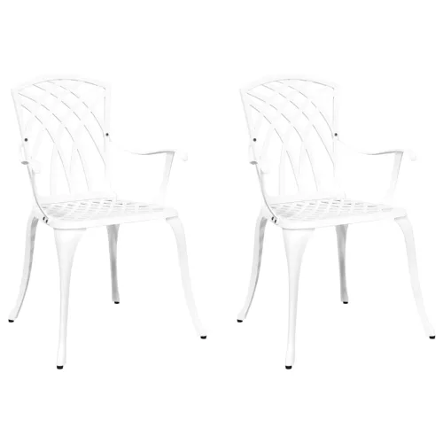  Kerti Szék 2 pcs Fehér 53 x 51 x 88,5cm Alumínium