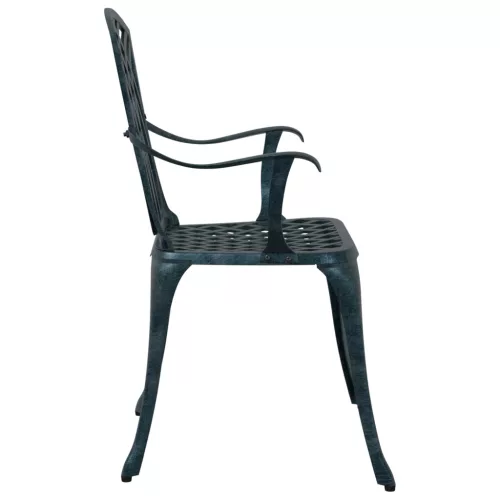  Kerti Székek 2 db Zöld Öntött Alumínium