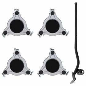  4 db bútorgörgő emelővel, 19x17,5x6 cm, acél, 1000 kg