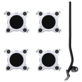    4 db bútorgörgő emelővel, 15,5x15,5x5,5 cm, acél, 1000 kg