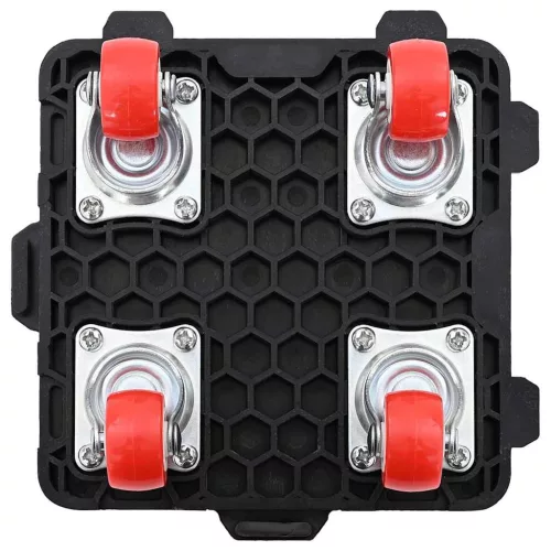  4 db fekete bútorgörgő emelővel, 13,5 x 13,5 x 4,2 cm, 300 kg