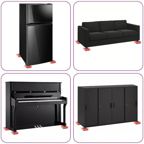  8 db piros bútorgörgő emelőkkel 9,8 x 7,5 x 3 cm 150 kg