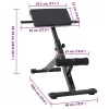  Hyperextension pad Fekete 100,5 x 70 x 78 cm Porszórt acél