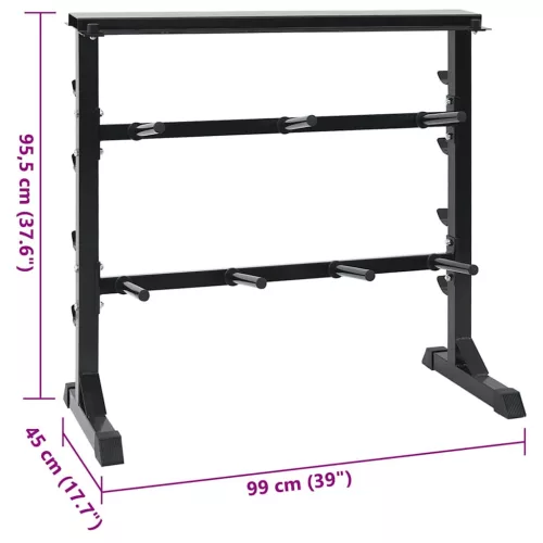  Súlyzó Állvány Fekete 99 x 45 x 95,5 cm Porszórt acél