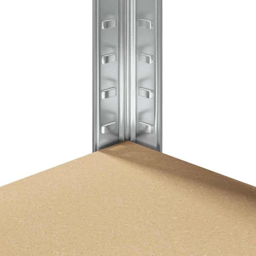  Sarokpolc polcokkal tárolóval Ezüst 90 x 90 x 198 cm Faanyag