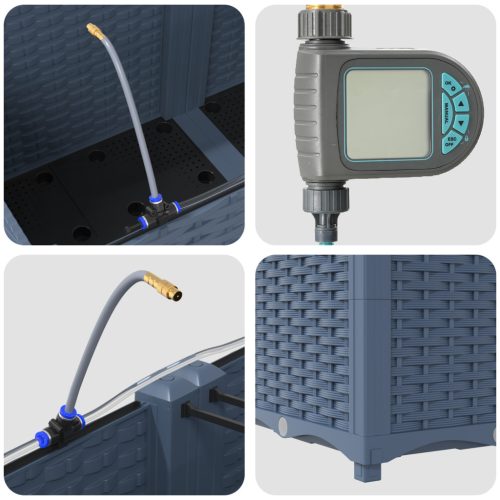  Kerti Ültetők Vízelvezető Rendszerrel 3 db Szürke