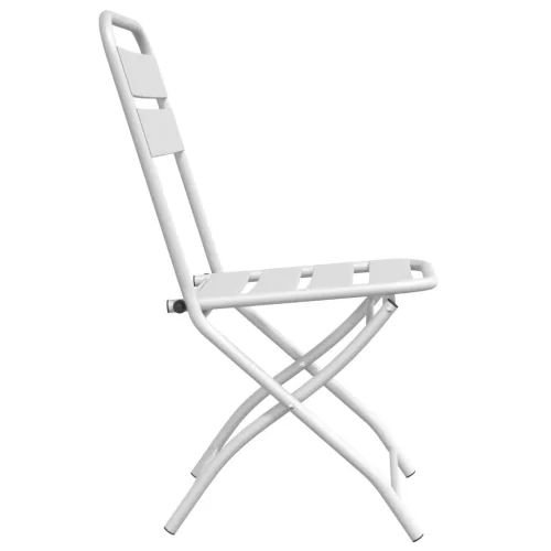  Összecsukható Kerti Székek 2 db Fehér Acél